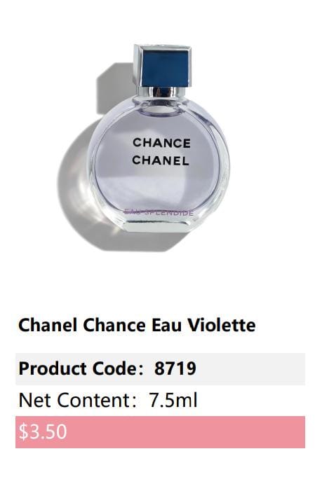 Chance chanel eau violette 