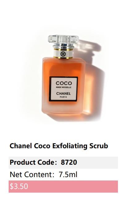Chanel coco Exfollating scrub